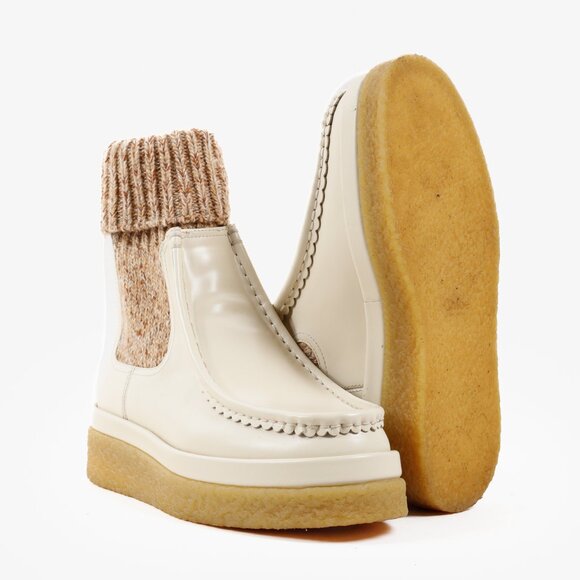 Chloe Beige Jamie Sock Boots - Picture 4 of 9